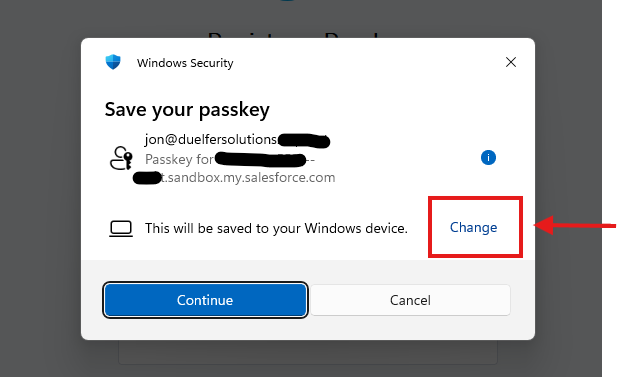 change passkey device