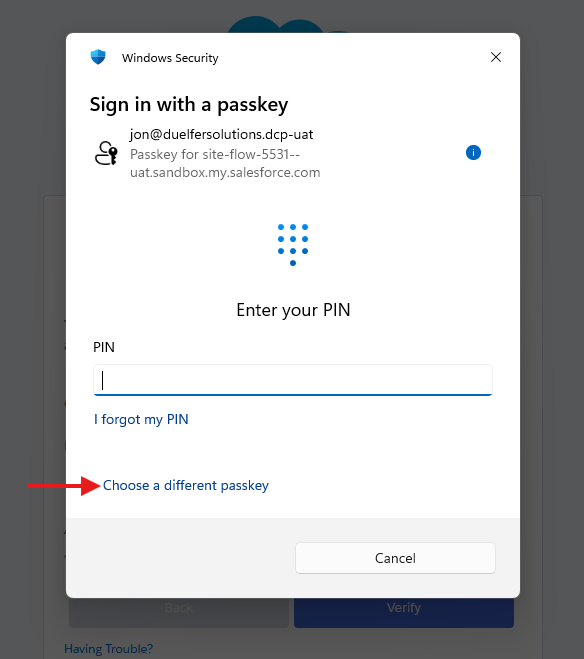 default passkey