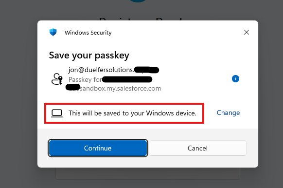 save passkey
